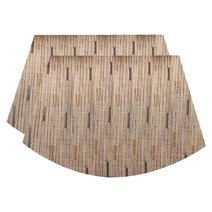 마켓감성 라운드격자 식탁매트 2p, 옐로우, 45  x 30 cm