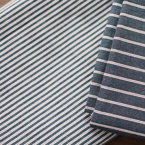 패브릭아트 순면100% 슬라브 곤색바탕 홍색 스트라이프 2종 원단, K6265