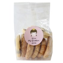 황씨네도시락 투명 쿠키포장 M봉투 30p + 왕관걸 스티커 30p, 1세트