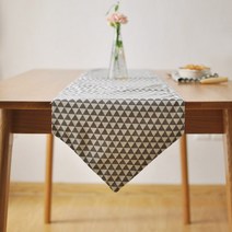 AnTs 주방용품 노르망디 기하학적 테이블 러너, 그레이, 가로 30cm x 세로 200cm