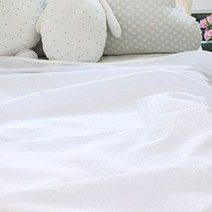 오즈맘 면 100% 리플 보들보들 유아 여름 블랭킷 중 90 x 110 cm, 화이트