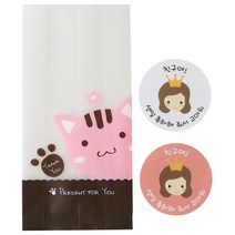 황씨네도시락 M봉투 고양이 50p + 뉴왕관 걸 스티커 50p, 1세트