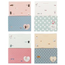 톡톡팬시 미니하트 돔송편지지 4종 세트, 혼합 색상, 1세트