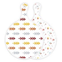 로엠디자인 양면 원형 서빙보드 도마 소나무화이트보드, 케익, 1개