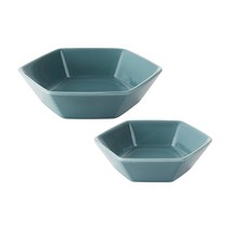 젠한국 그레이블루 헥사곤 육각접시 11cm + 육각접시 14cm, 1세트, 2종