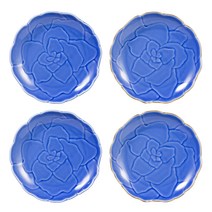 화이 복숭아꽃 접시 4p 세트, 1세트, 접시 코발트골드링 2p + 코발트 2p