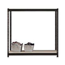 폴던스랙 쉽고 빠른 조립 스탠드선반 1100 x 400 x 900 mm 2단, 블랙