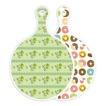 로엠디자인 양면 원형 서빙도마 그린로즈, 도넛, 1개