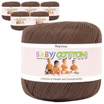 연일섬유 베이비 코튼 뜨개실 6p, 16번 쵸코