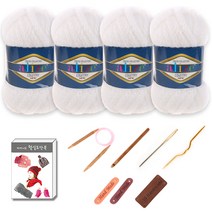 마마니트 알리제 컨트리 뜨개실 4p 목도리 diy 세트, 55 White, 1세트