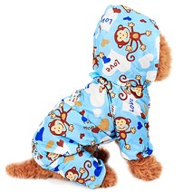 제제펫 몽키패턴아웃도어 올인원 반려견의류, Y405PDFC121