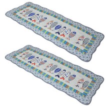 바이데코 순면 워싱 주방매트 겸 쇼파매트 2p, 컬러피쉬