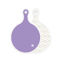 로엠디자인 양면 원형 서빙 도마 보라, 파스텔밤하늘, 1개