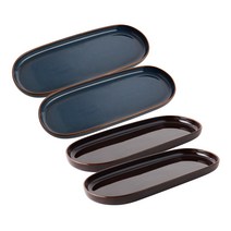 젠한국 아티젠 젠 FS 타원접시 33cm 퍼플 2p + 블루 2p, 4개입, 단품