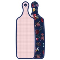로엠디자인 블루에디션 양면 서빙 도마 블루톤플라워, 훈색체크, 1개