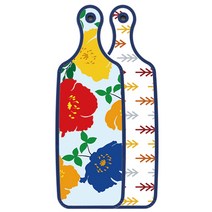 로엠디자인 블루 에디션 서빙 도마 보드 소나무화이트, 국화블루옥색, 1개