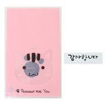 황씨네도시락 비접착 애니멀봉투 고양이 50p + 캘리스티커 감사합니다 화이트 50p, 1세트