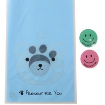 황씨네도시락 비접착 애니멀 봉투 곰 30p + 스마일원형스티커 선생님 맛있게 드세요 핑크 15p + 민트 15p, 1세트