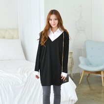 이얀 임산부 롱 남방티셔츠