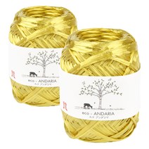 하마나카 에코 안다리아 뜨개실 2p, 182번 펑키옐로우, 80m