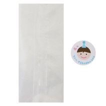 황씨네도시락 투명M봉투 50p + 고깔 보이 스티커 50p, 1세트