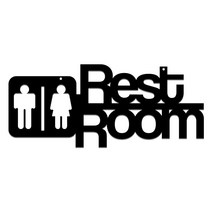 쿠 홈 인테리어 아크릴 도어사인 25 걸이형, 블랙