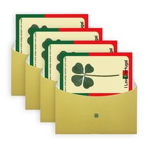 럭키심볼 행운의 네잎클로버 생화 국기 카드 + 봉투 세트, 포루투갈, 4세트
