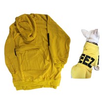 지와이에이펫 S&H HEEZ 견주 + 반려견 커플 후드티, 옐로우