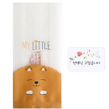 황씨네도시락 멍이M봉투 50p + 스티커 꽃 선생님 사각 고맙습니다 50p, 1세트