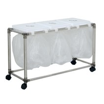 리빙해피 클링 화이트 미니 분리수거함 3P, 1세트