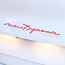 그리븐 현대 투싼 자동차 레터링 데칼 레터링 + 포인트로고 스티커 40cm, 레드 + 브라이트그레이, 1세트