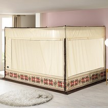 알뜨리 사각 난방텐트 세트 커튼형 텐트 베이지 + 스텐봉 그레이