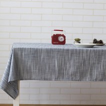 슈퍼식스 일본풍 린넨 소재의 차분한 식탁보, 네이비, 140 x 140 cm