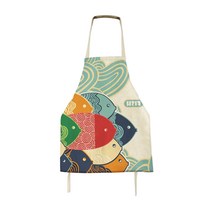 DM 알럽홈 에이프런 프리티 앞치마 40 x 50 cm, 여러색 물고기, 1개