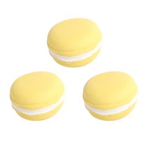 셀럽펫 라텍스 쏘스윗 마카롱 삑삑이 반려견 장난감 5 x 5 x 3 cm, 레몬, 3개입