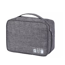 DM 알럽홈 대용량 심플컬러 디지털파우치, 그레이, 1개