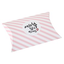 황씨네도시락 반달상자 스트라이프 핑크 10p + 뉴 새해복 캘리 스티커 화이트 10p 세트, 1세트