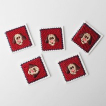 패션포인트 미니 자수 와펜 네모패치 28 x 28 mm, 개, 5개입