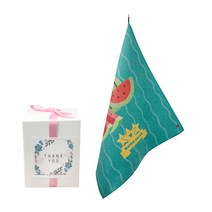 삼육오데이 DIY 돌답례품 수건 10p + 박스 10p + 리본 핑크 12p + 땡큐스티커 12p, 워터멜론, 1세트