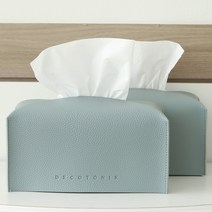 데코토닉 플레인 레더 기본형 티슈커버, 민트, 2개