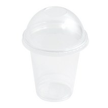 투명 디저트컵 330ml + 무타공 돔뚜껑 세트, 1개, 100세트