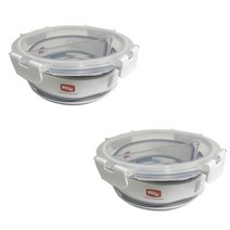 위녹스 칸칸이 나눔찬통 원형 2칸 나눔 950 화이트, 2개입, 단품