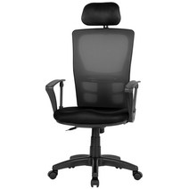 청심의자 에어메쉬 의자 WB-300 고급헤더형 우레탄 바퀴 메쉬, 블랙