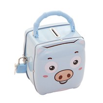 미니띠네 웃긴 돼지 가방 저금통, 블루, 1개