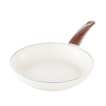벨기에 그린팬 우드비화이트 세라믹 크림 후라이팬 인덕션 IH, 28 cm, 1개