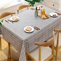 마켓감성 방수격자 테이블보, 타입9, 90 x 90 cm