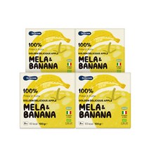 베베쿡 유기농 멜라퓨레 100g x 2p, 사과 + 바나나 혼합맛, 4개