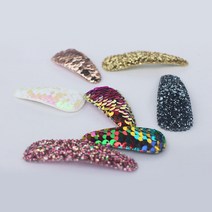 프라임리본 7cm 글리터 스팽클 똑딱핀세트