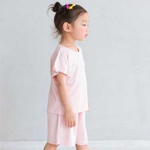 미니비 아동용 라이언 인견 반팔 상하의 세트
