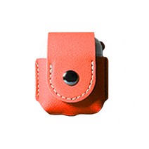 알피나 파스텔 에어팟 이어폰 가죽 케이스 키링 세트, ORANGE